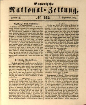 Bayerische National-Zeitung Freitag 6. September 1839