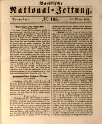Bayerische National-Zeitung Donnerstag 17. Oktober 1839