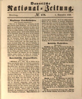 Bayerische National-Zeitung Freitag 8. November 1839