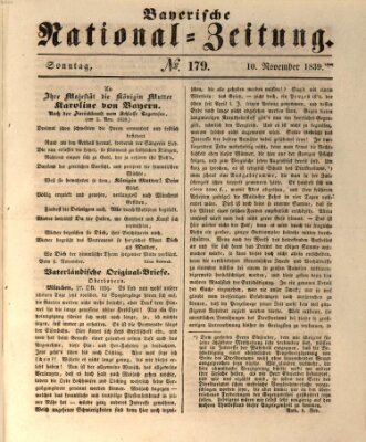 Bayerische National-Zeitung Sonntag 10. November 1839