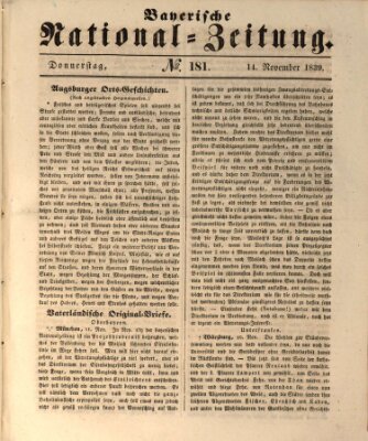 Bayerische National-Zeitung Donnerstag 14. November 1839