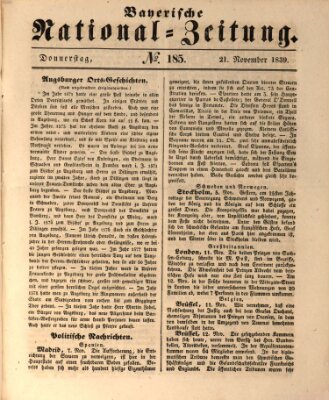 Bayerische National-Zeitung Donnerstag 21. November 1839