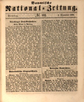 Bayerische National-Zeitung Dienstag 3. Dezember 1839