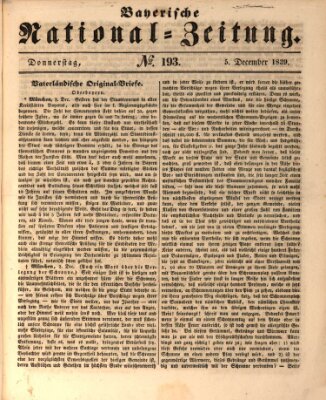 Bayerische National-Zeitung Donnerstag 5. Dezember 1839