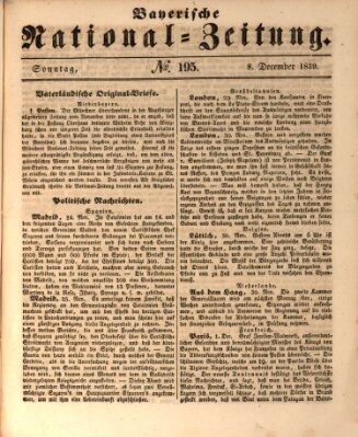 Bayerische National-Zeitung Sonntag 8. Dezember 1839