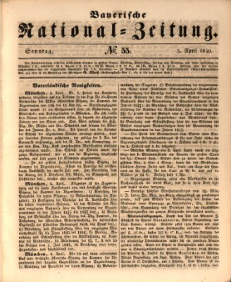 Bayerische National-Zeitung Sonntag 5. April 1840