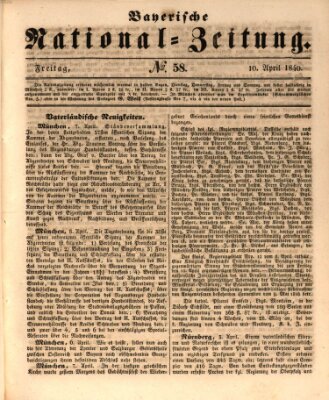 Bayerische National-Zeitung Freitag 10. April 1840