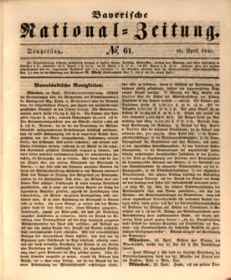 Bayerische National-Zeitung Donnerstag 16. April 1840