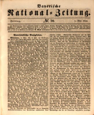 Bayerische National-Zeitung Freitag 1. Mai 1840