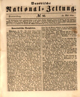 Bayerische National-Zeitung Donnerstag 28. Mai 1840