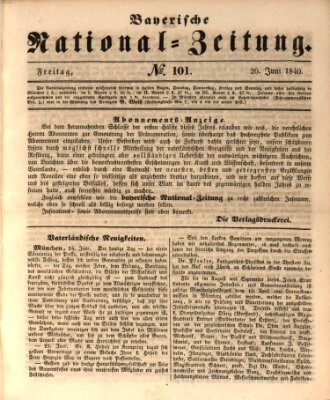 Bayerische National-Zeitung Freitag 26. Juni 1840