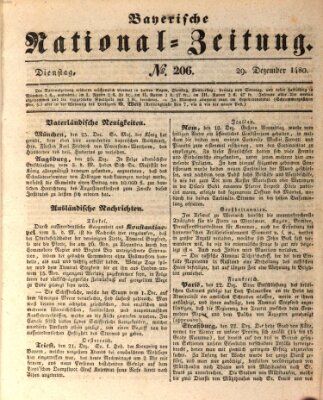 Bayerische National-Zeitung Dienstag 29. Dezember 1840