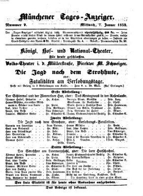 Münchener Tages-Anzeiger Mittwoch 7. Januar 1852