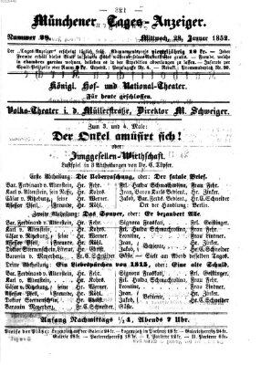 Münchener Tages-Anzeiger Mittwoch 28. Januar 1852