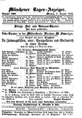 Münchener Tages-Anzeiger Montag 9. August 1852