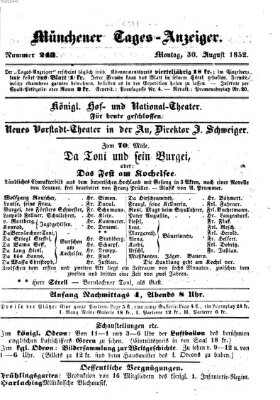 Münchener Tages-Anzeiger Montag 30. August 1852