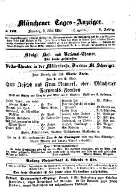 Münchener Tages-Anzeiger Montag 9. Mai 1853