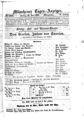 Münchener Tages-Anzeiger Freitag 10. Juni 1853