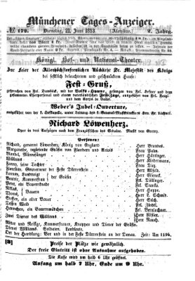 Münchener Tages-Anzeiger Dienstag 21. Juni 1853
