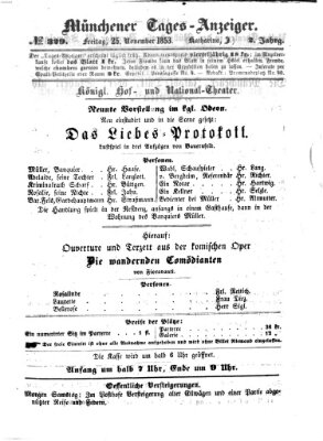 Münchener Tages-Anzeiger Freitag 25. November 1853