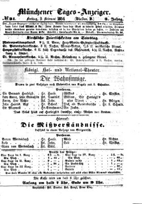 Münchener Tages-Anzeiger Freitag 3. Februar 1854
