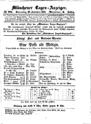 Münchener Tages-Anzeiger Donnerstag 28. September 1854