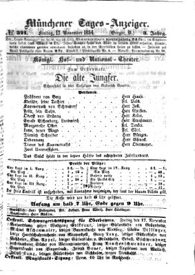 Münchener Tages-Anzeiger Freitag 17. November 1854