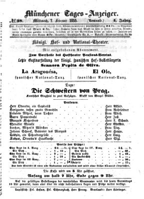 Münchener Tages-Anzeiger Mittwoch 7. Februar 1855