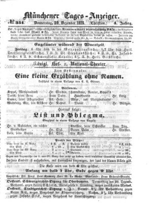 Münchener Tages-Anzeiger Donnerstag 20. Dezember 1855