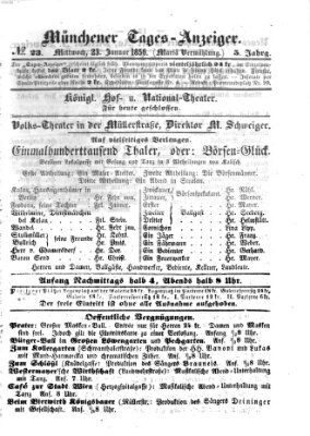 Münchener Tages-Anzeiger Mittwoch 23. Januar 1856
