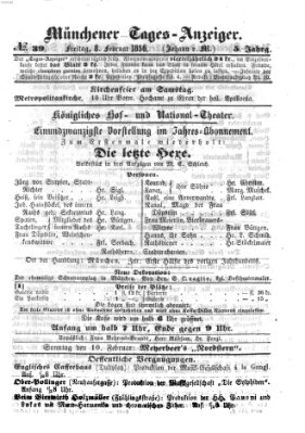 Münchener Tages-Anzeiger Freitag 8. Februar 1856