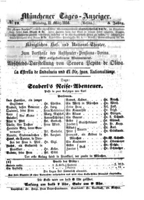 Münchener Tages-Anzeiger Dienstag 11. März 1856