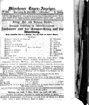 Münchener Tages-Anzeiger Donnerstag 19. Juni 1856