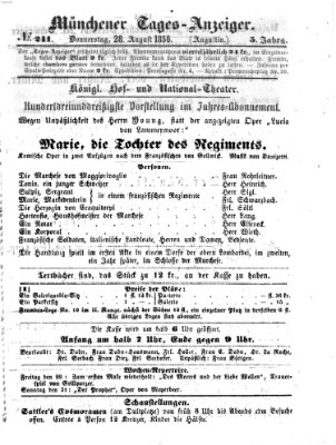 Münchener Tages-Anzeiger Donnerstag 28. August 1856
