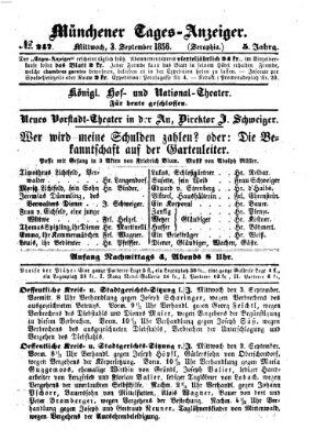 Münchener Tages-Anzeiger Mittwoch 3. September 1856