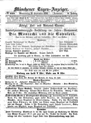 Münchener Tages-Anzeiger Donnerstag 11. September 1856