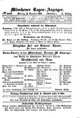 Münchener Tages-Anzeiger Montag 15. Dezember 1856