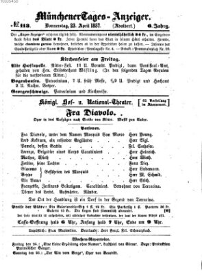 Münchener Tages-Anzeiger Donnerstag 23. April 1857