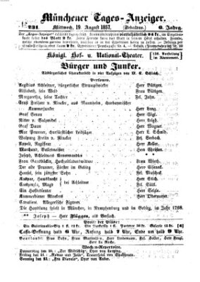 Münchener Tages-Anzeiger Mittwoch 19. August 1857