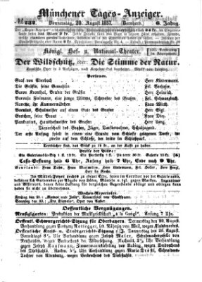 Münchener Tages-Anzeiger Donnerstag 20. August 1857