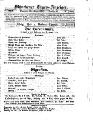 Münchener Tages-Anzeiger Dienstag 25. August 1857