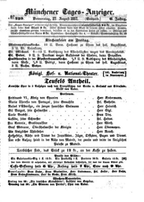 Münchener Tages-Anzeiger Donnerstag 27. August 1857