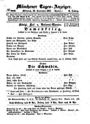Münchener Tages-Anzeiger Mittwoch 23. September 1857