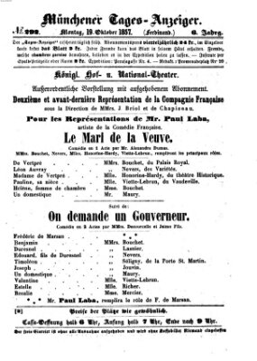 Münchener Tages-Anzeiger Montag 19. Oktober 1857