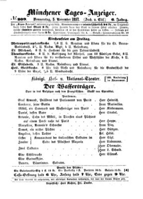 Münchener Tages-Anzeiger Donnerstag 5. November 1857
