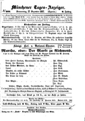 Münchener Tages-Anzeiger Donnerstag 17. Dezember 1857