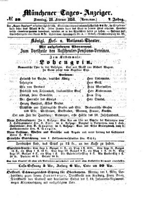 Münchener Tages-Anzeiger Sonntag 28. Februar 1858