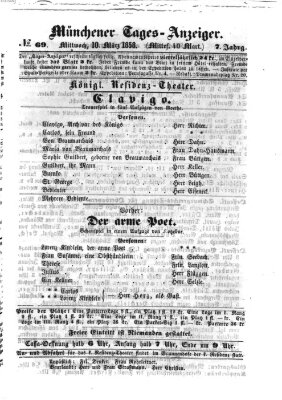Münchener Tages-Anzeiger Mittwoch 10. März 1858