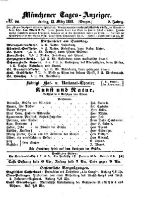 Münchener Tages-Anzeiger Freitag 12. März 1858