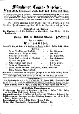 Münchener Tages-Anzeiger Donnerstag 3. Juni 1858